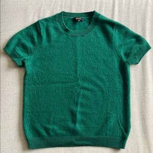 Quince Short-Sleeve Crewneck Sweater in Emerald